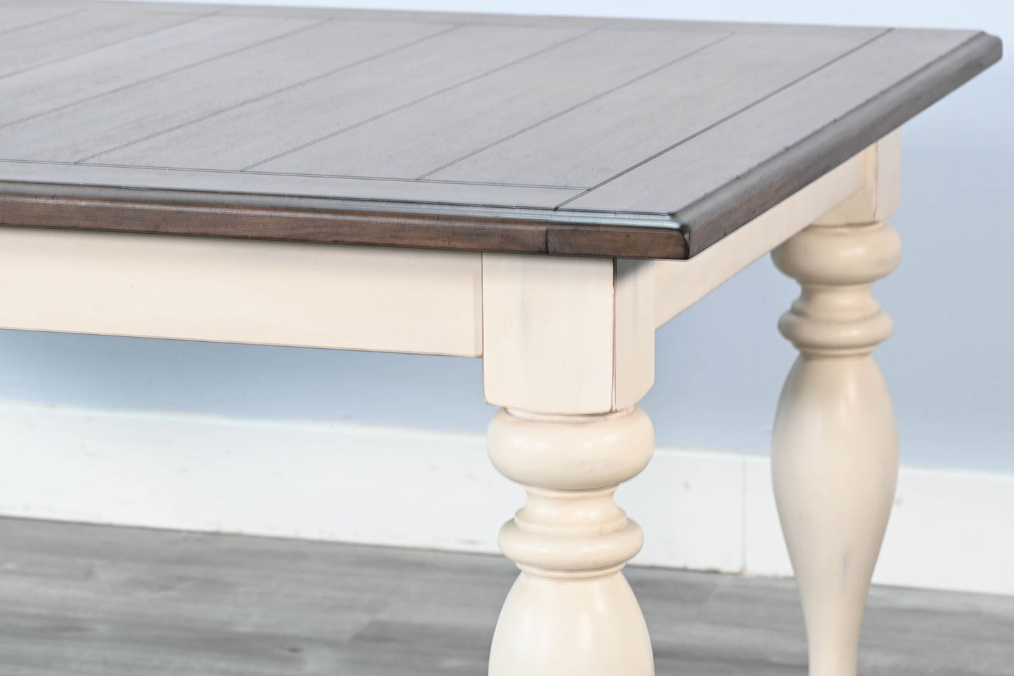 Carriage House - Pasadena Rectangular Dining Table With Extensions - Buckskin / Marble White