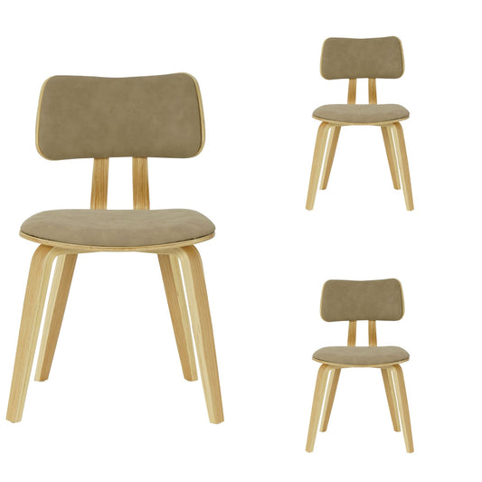 Jaguar - Curved Back Wood Dining Chair With Faux Leather Seat