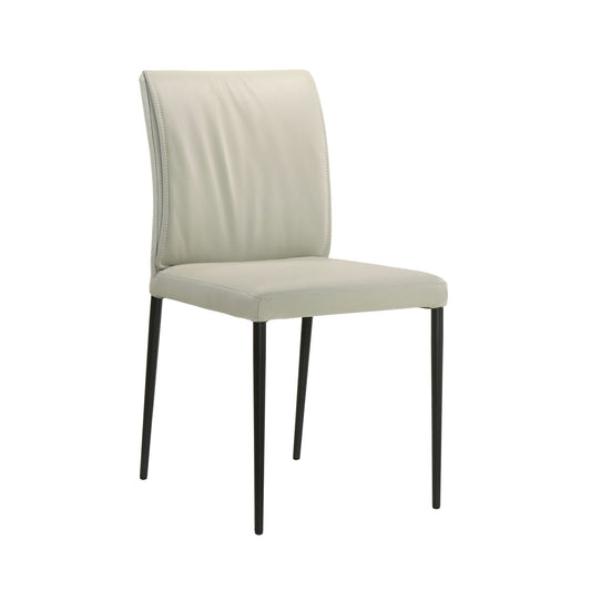 Meriam - Full Back Top Grain Leather Upholstered Metal Dining Chairs (Set of 2)