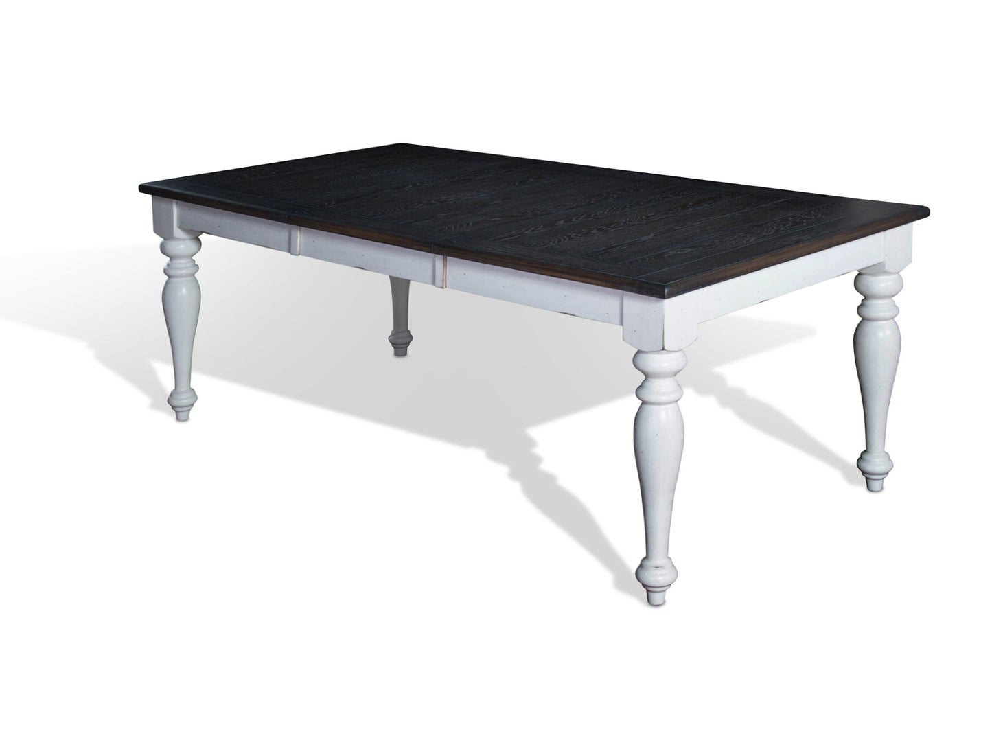 Bourbon County - Rectangular Dining Table With Extensions - White / Dark Brown