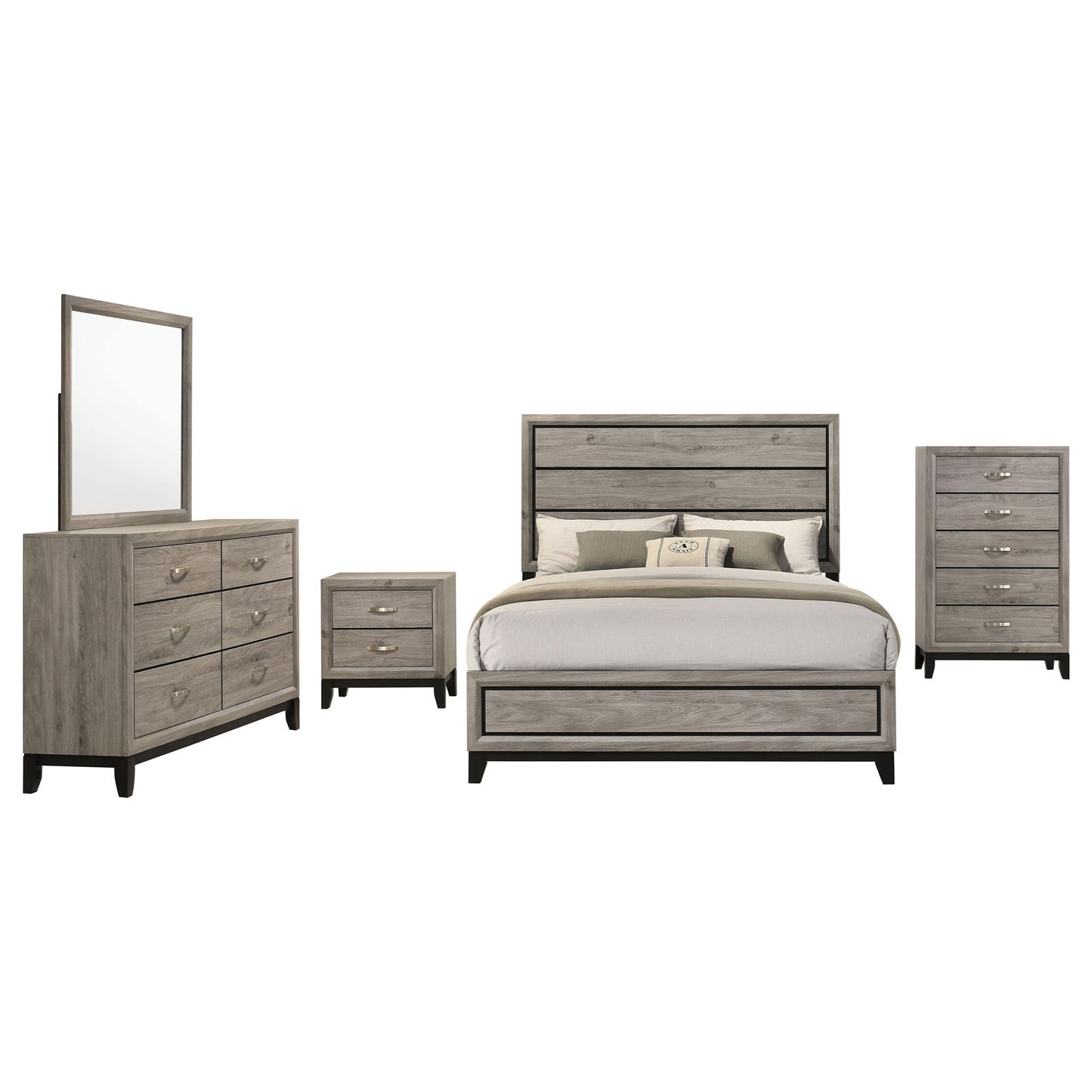 Watson Five-piece Full Bedroom Set Light Taupe