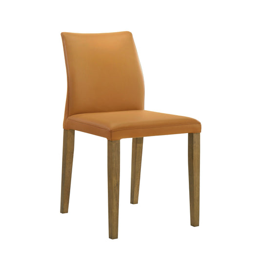 Elyza - Full Back Top Grain Leather Upholstered Wood Dining Chairs (Set of 2)