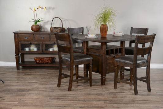 Homestead - Round Counter Height Dining Table - Tobacco Leaf