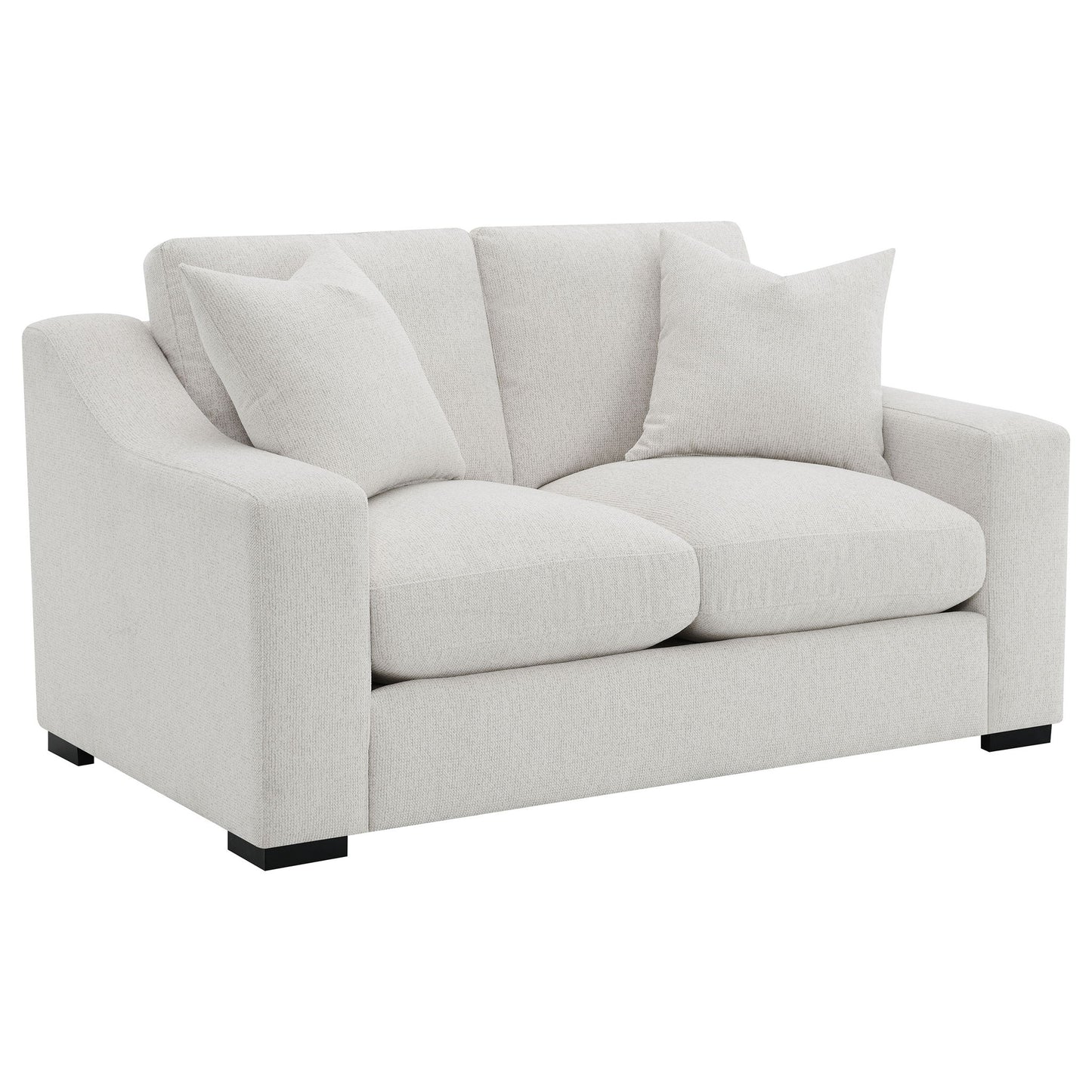 Ashlyn Fabric Upholstered Track Arm Loveseat Sand