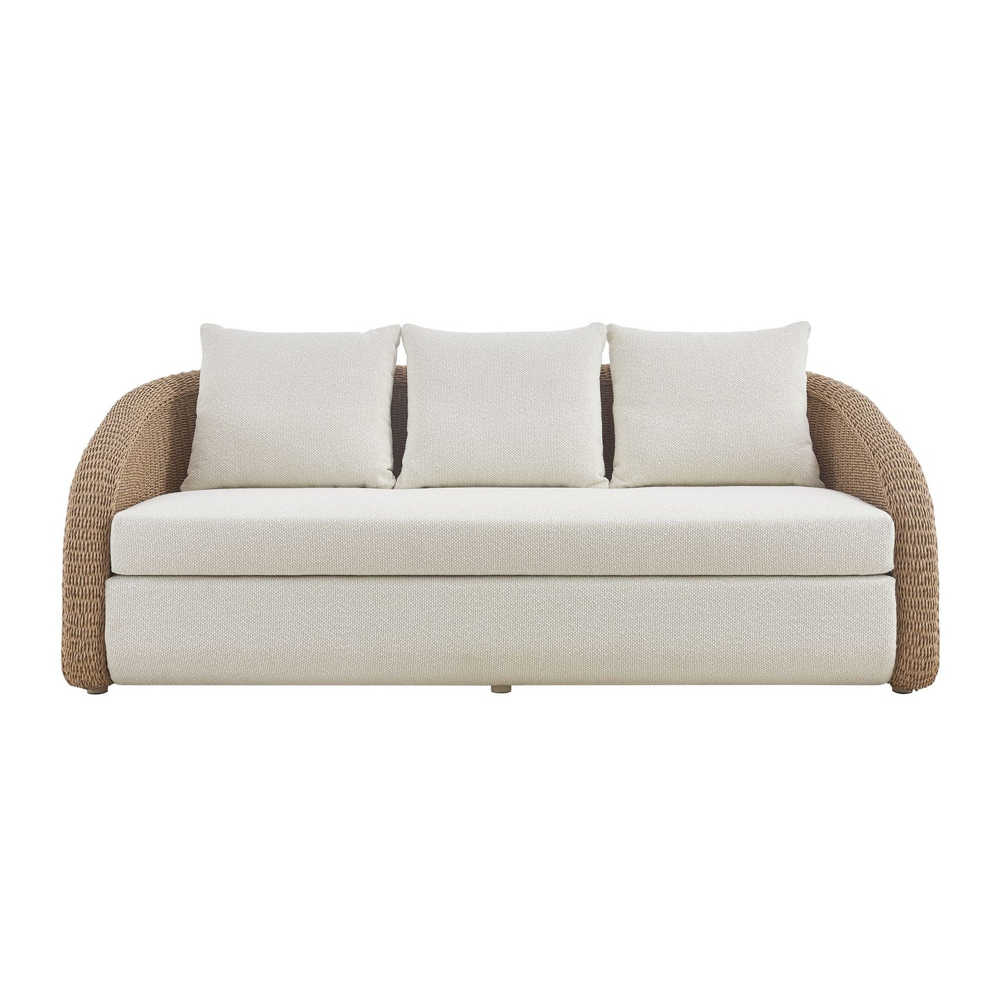Pavilion - Metal Outdoor Sofa With Cushions - Natural / Boucle White