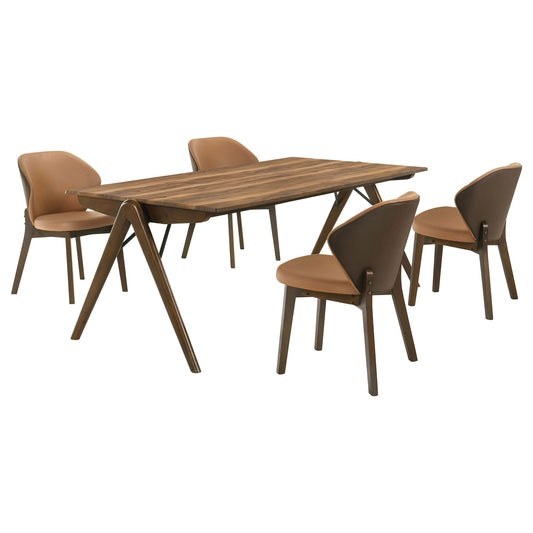 Randolph 5-piece Rectangular Dining Table Sheesham and Brown