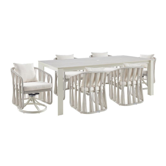 Breeze - Powder Coated Rectangle Metal Outdoor Dining Set With Cushions
