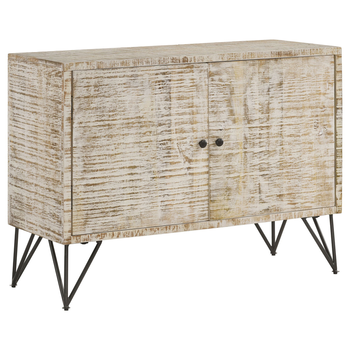 Eileen 2-door Wood Storage Accent Cabinet White Washed