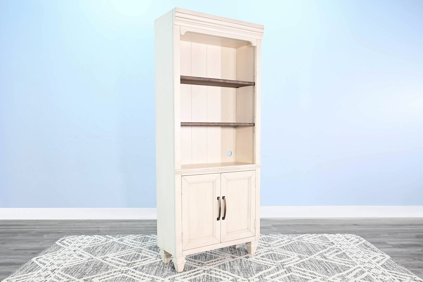 Pasadena - Two-Tone Wood Bookcase - Buckskin / Marble White