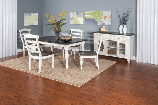 Carriage House - Rectangular Dining Table With Extensions - Cottage White / Europen Dark