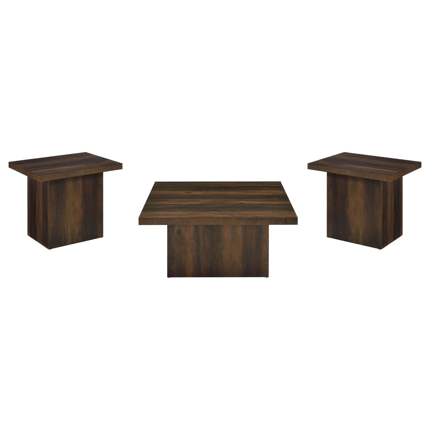 Devar 3-piece Square Coffee and End Table Set Dark Pine