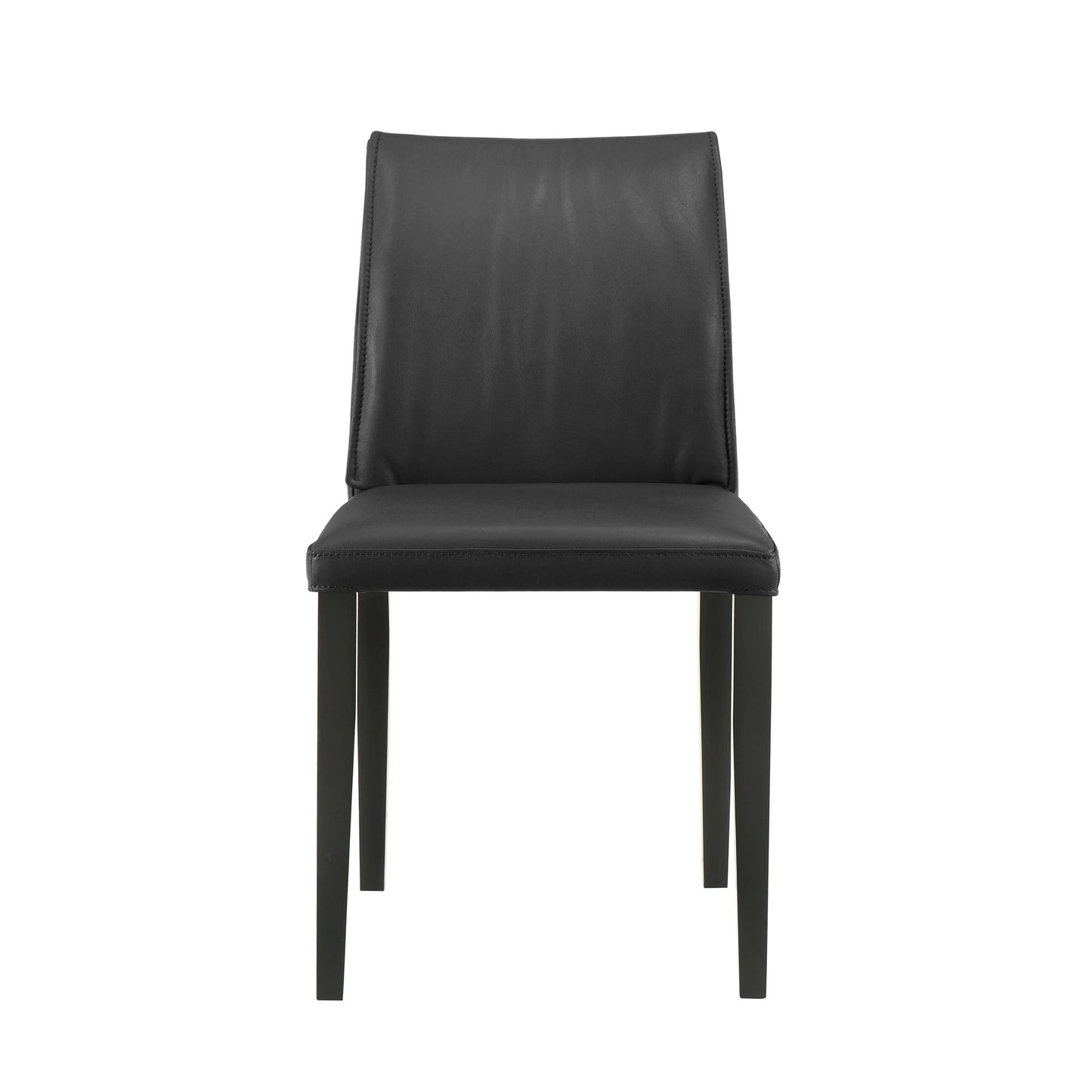 Velena - Full Back Top Grain Leather Upholstered Wood Dining Chairs (Set of 2) - Black