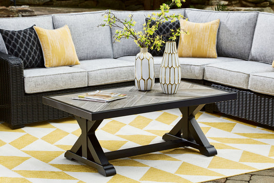 Beachcroft - Rectangular Cocktail Table - Black / Light Gray