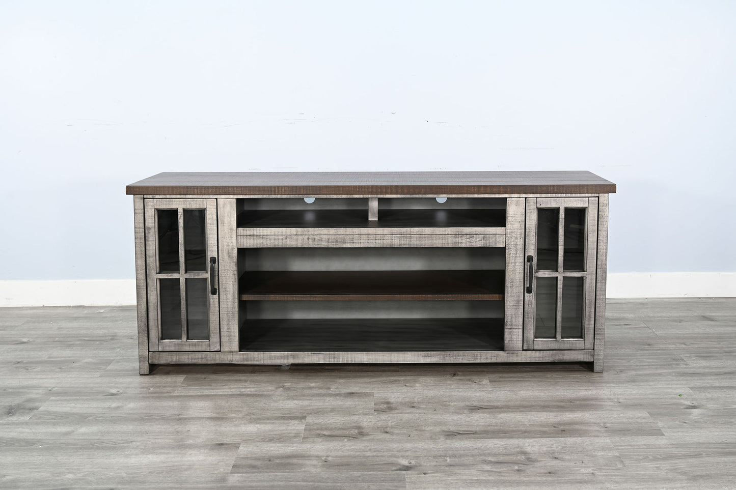 Homestead Hills - Media Console - Tobacco Leaf / Gray