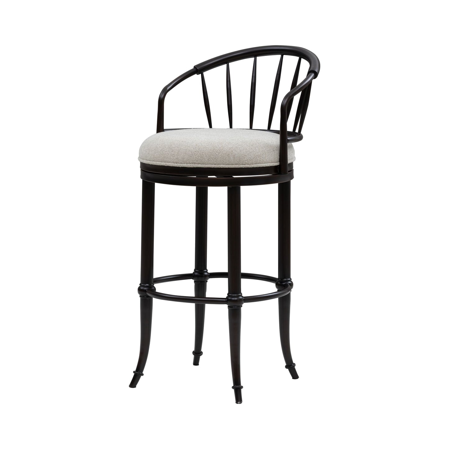 Luther - Commercial Grade Steel Frame Fabric Upholstered Swivel Bar Height Barstool