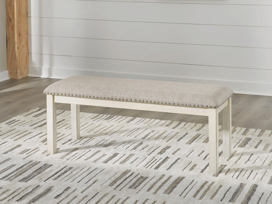 Robbinsdale - Large Upholstered Dining Room Bench - Antique White