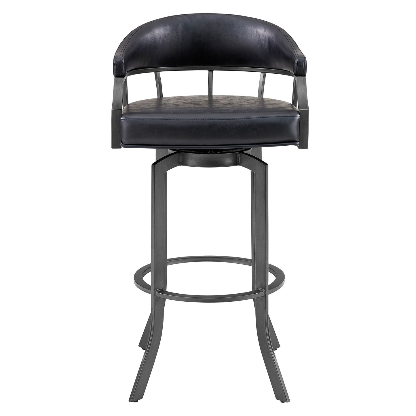 Pharaoh - Swivel Faux Leather Bar Stool - Mineral Finish