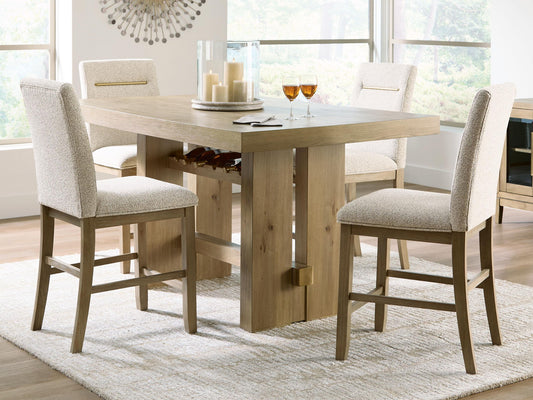 Lasinger - 5 Pc. - Counter Height Dining Table And 4 Barstools - Light Brown