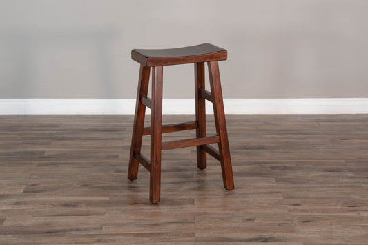 Santa Fe - 30" Saddle Seat Stool With Wood Seat (Set of 2) - Dark Chocolate