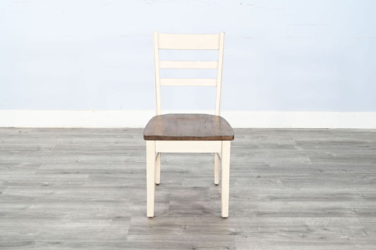 Pasadena - Ladderback Chair, Wood Seat (Set of 2) - Buckskin / Marble White