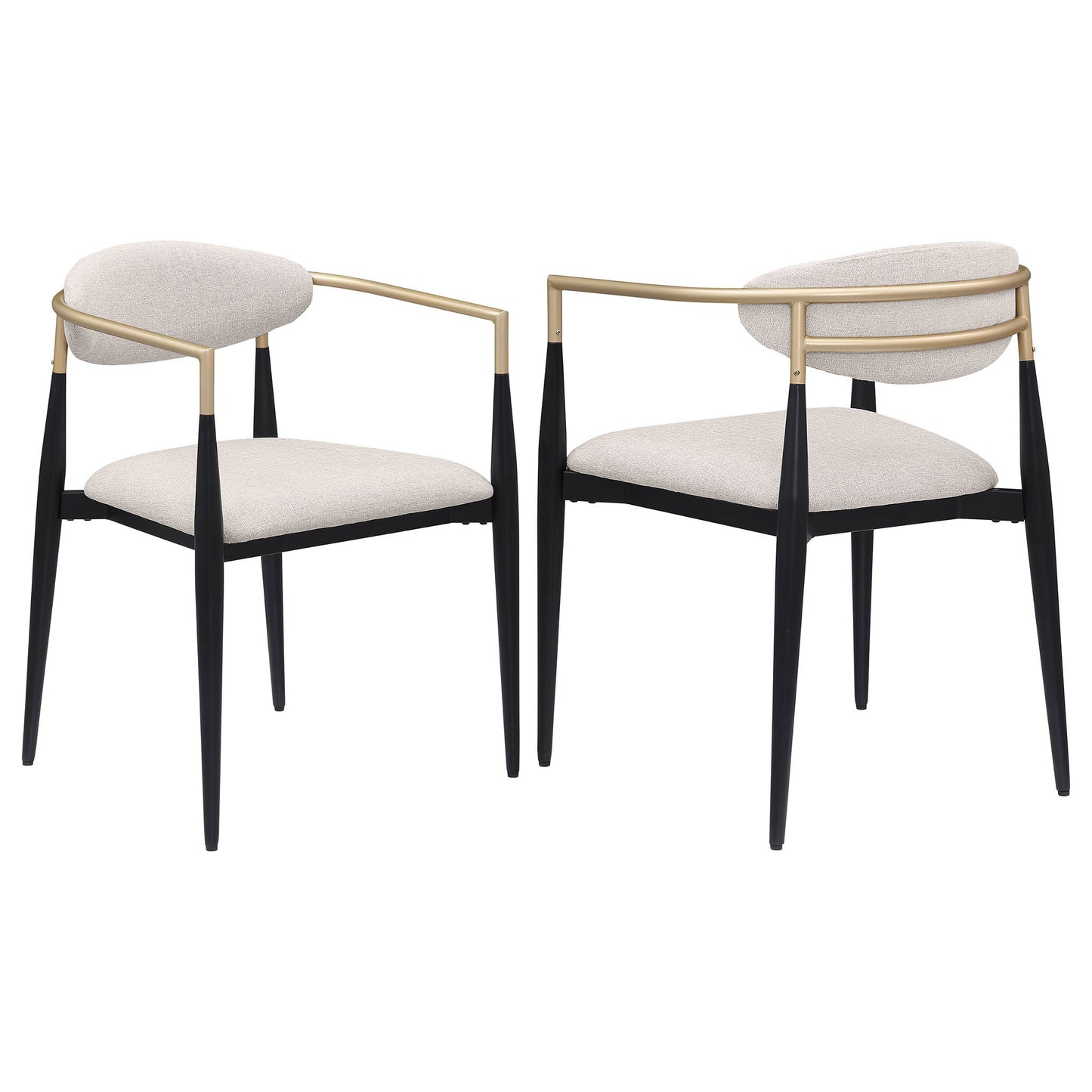 Bradbury Fabric Upholstered Dining Arm Chair Beige (Set of 2)