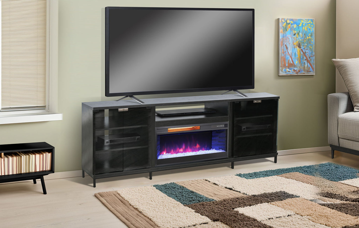 Napa 4 Doors Console With Fireplace Insert Option
