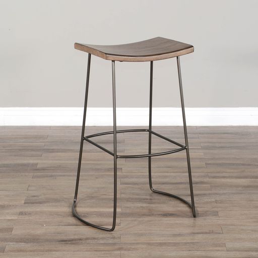 Doe Valley - 30" Stool With Wood Seat (Set of 2) - Buckskin / Black