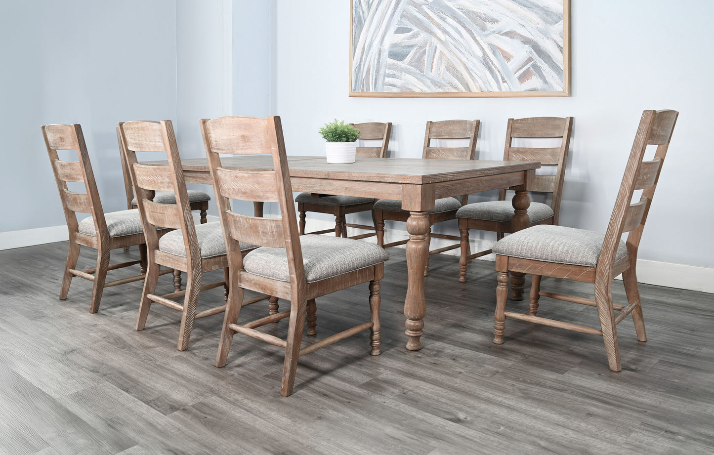 Sierra - Rectangular Dining Table With Extensions With Turned Legs - Amber