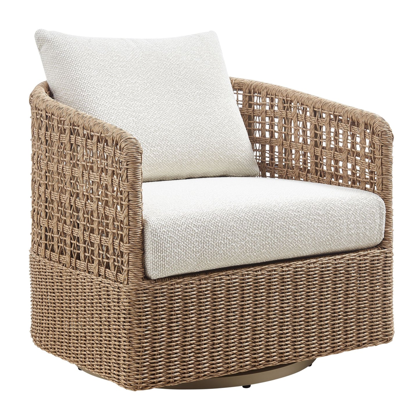 Driftbay - Powder Coated Metal Outdoor Conversation Set With Cushions