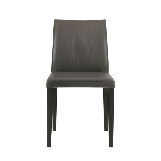 Velena - Full Back Top Grain Leather Upholstered Wood Dining Chairs (Set of 2) - Cola