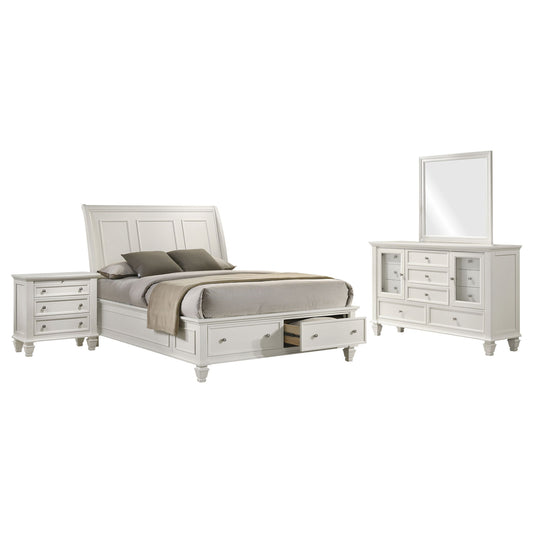 Sandy Beach 4-piece Eastern King Bedroom Set Cream White