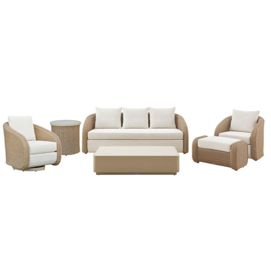 Pavilion - Powder Coated Metal Outdoor Conversation Set With Cushions