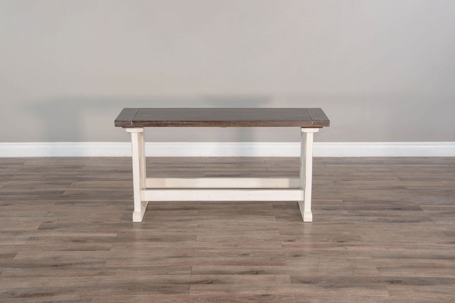 Carriage House - Counter Side Bench - Cottage White / Europen Dark