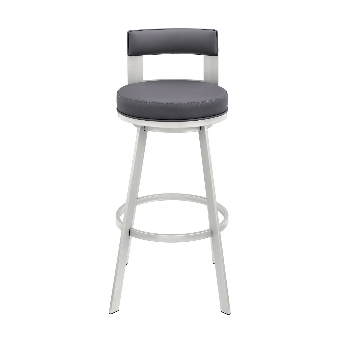 Lynof - Swivel Bar Stool - Brushed Stainless Steel Finish