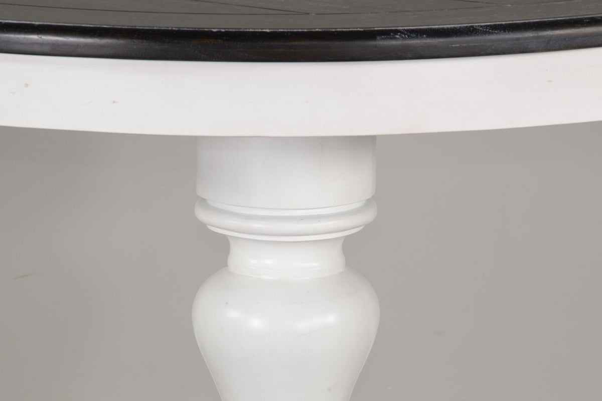 Carriage House - 30" Table - Cottage White / Europen Dark