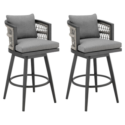 Zella - Outdoor Patio Swivel Bar Stool Set