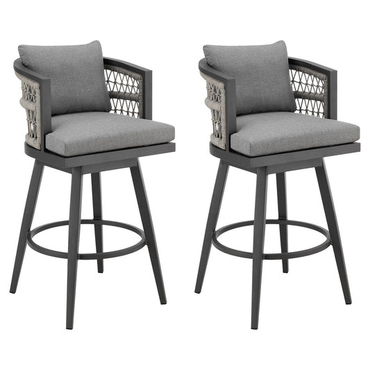 Zella - Outdoor Patio Swivel Bar Stool Set
