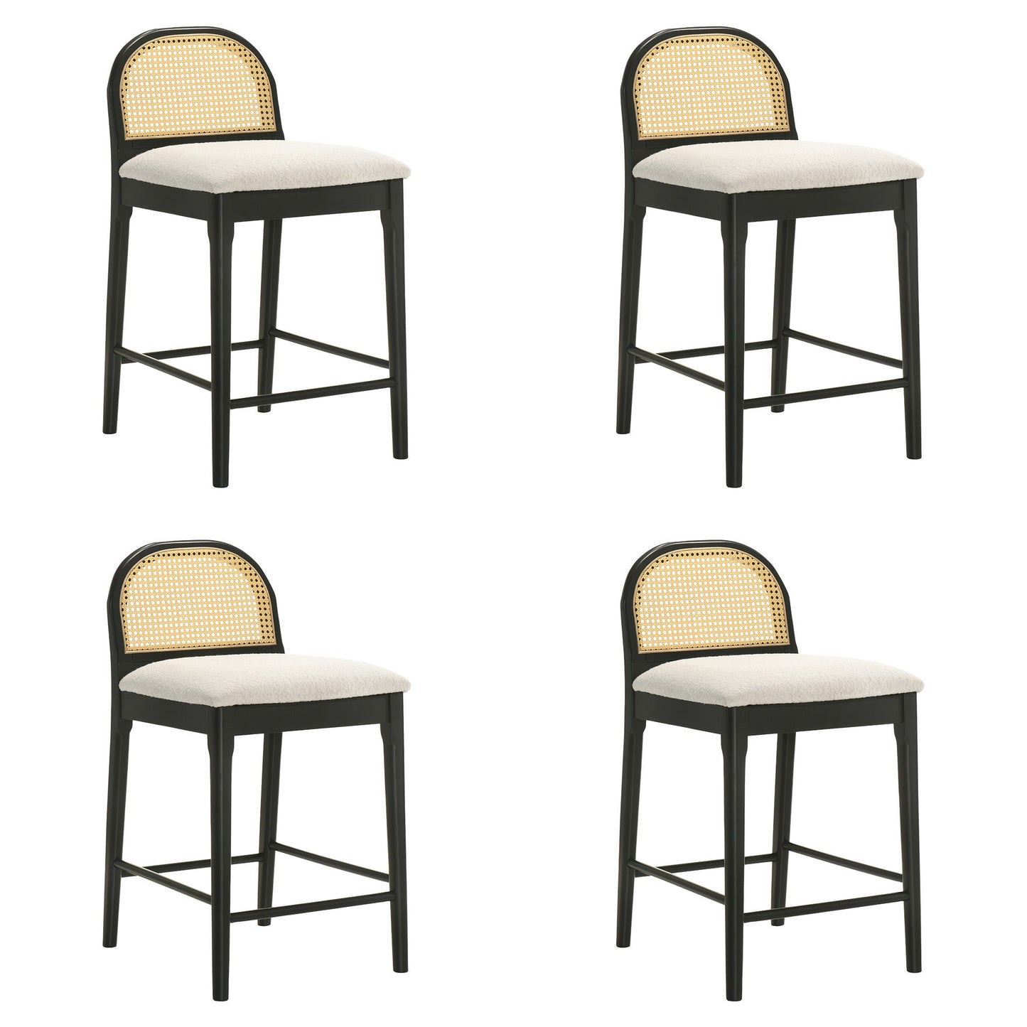 Lucio - Modern Farmhouse Wood Counter Height Kitchen Bar Stool