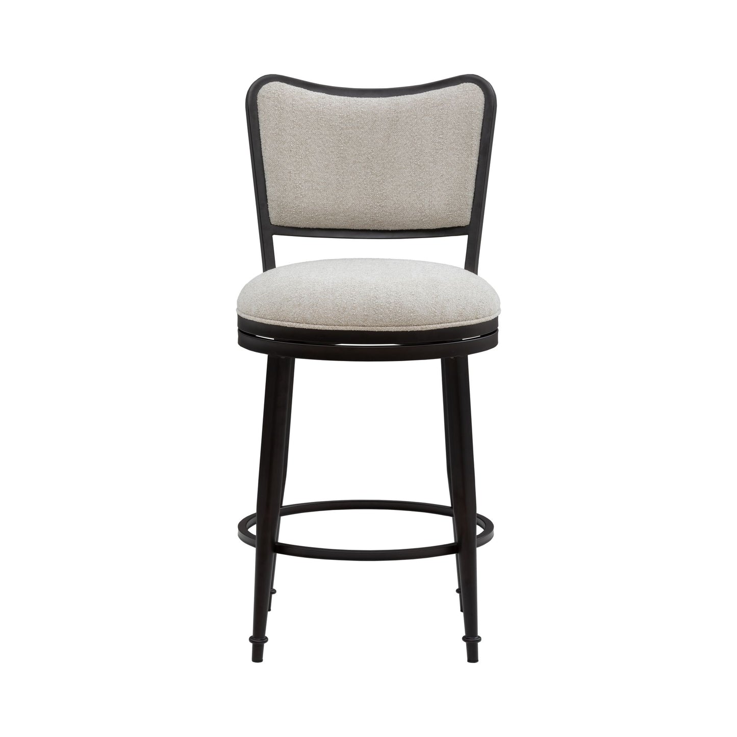 Baxter - Steel Frame Fabric Upholstered Swivel Counter Height Barstool