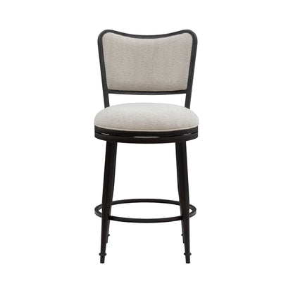 Baxter - Steel Frame Fabric Upholstered Swivel Counter Height Barstool