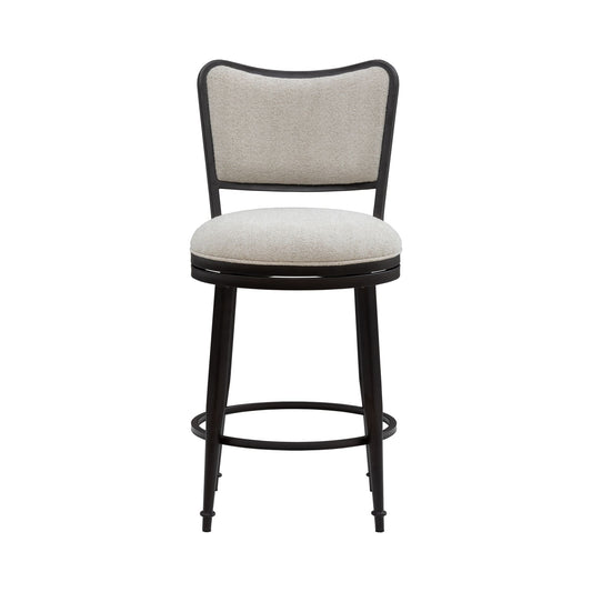 Baxter - Steel Frame Fabric Upholstered Swivel Counter Height Barstool