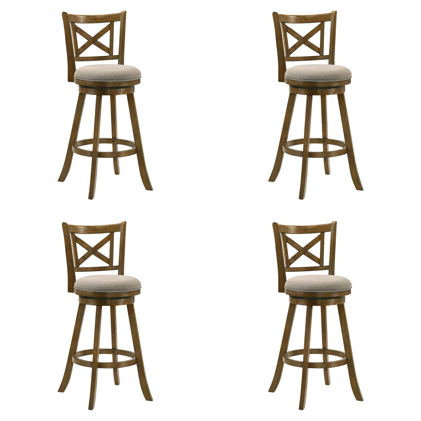 Kodi - Modern Farmhouse Swivel Wood Bar Height Kitchen Bar Stool