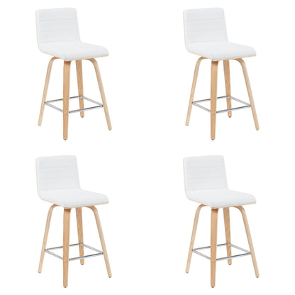 Vienna - Modern Counter Height Swivel Bar Stool - Patterned Oak Wood Frame