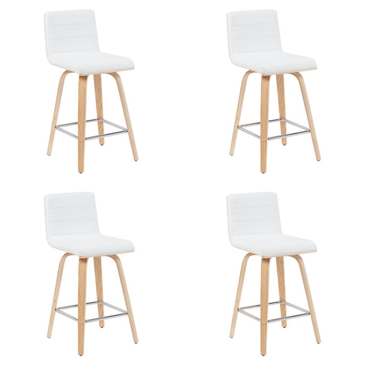 Vienna - Modern Counter Height Swivel Bar Stool - Patterned Oak Wood Frame