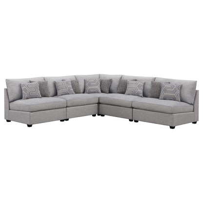 Cambria 5-piece Upholstered Modular Sectional Sofa Grey