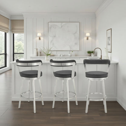 Bryant - Swivel Bar Stool With Silver Frame