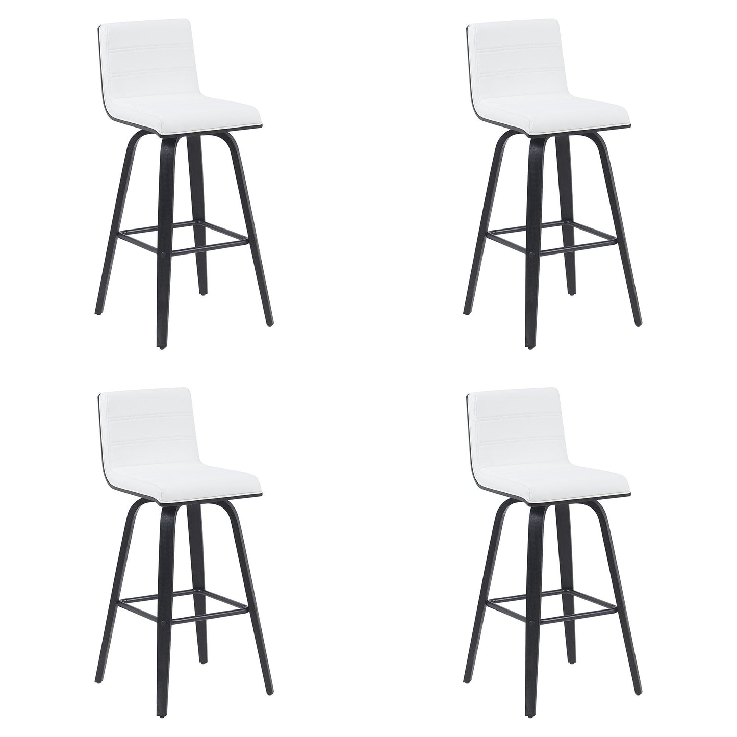 Vienna - Modern Swivel Bar Height Stool - Black Brushed Wood Frame