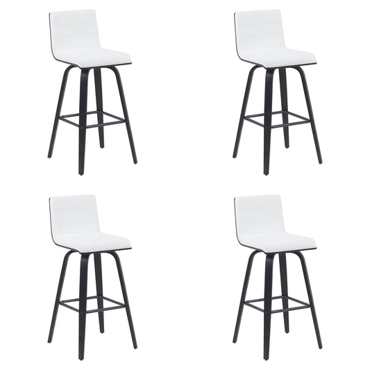 Vienna - Modern Swivel Bar Height Stool - Black Brushed Wood Frame