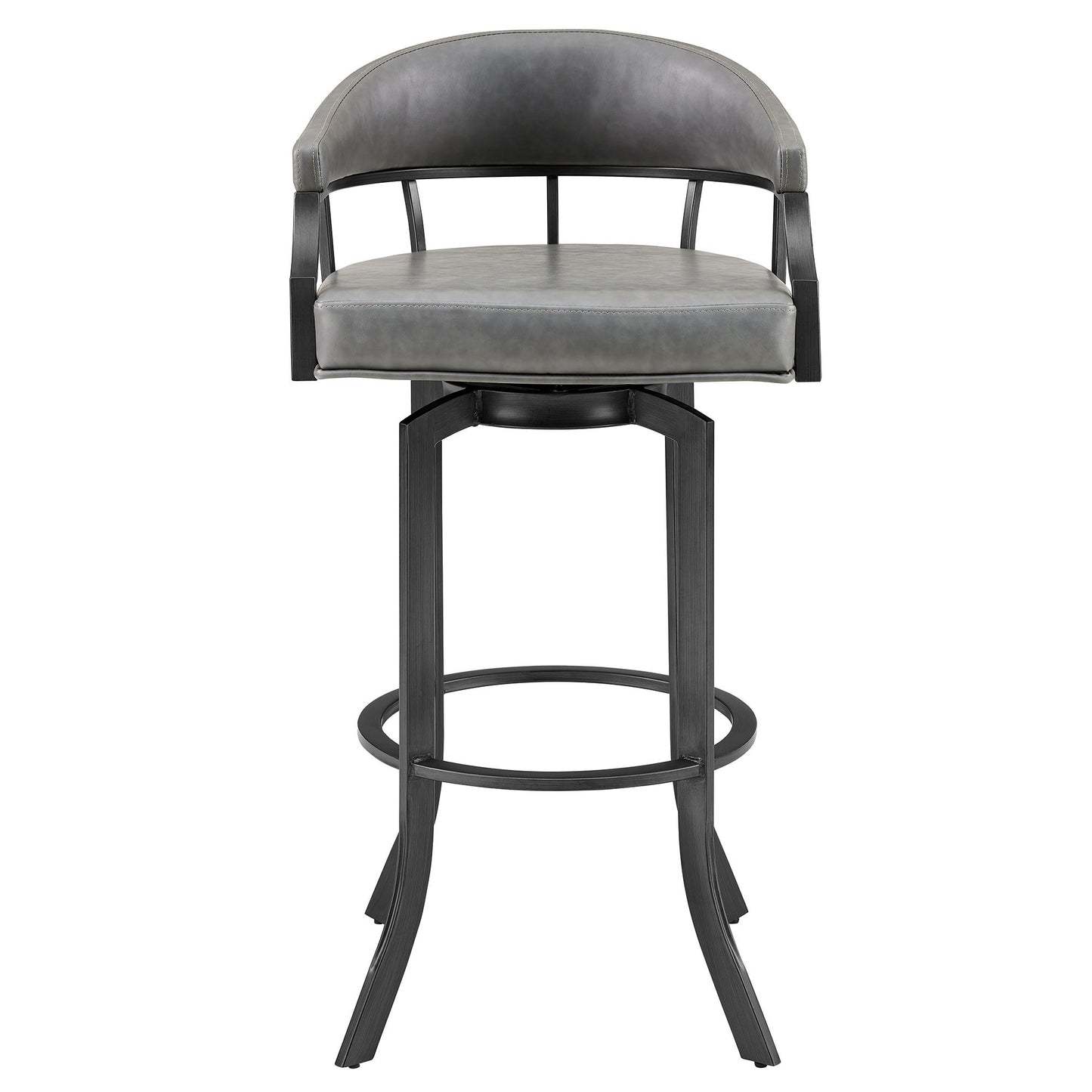 Pharaoh - Swivel Faux Leather Bar Stool - Mineral Finish