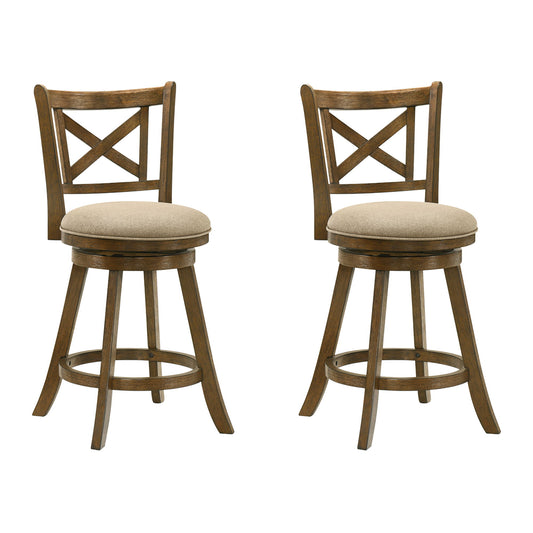 Kodi - Modern Farmhouse Swivel Wood Counter Height Kitchen Bar Stool